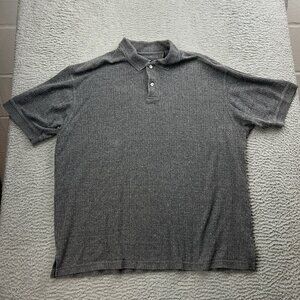 Andrew Fezza Short Sleeve Linen Blend Shirt Size Large Gray Mens